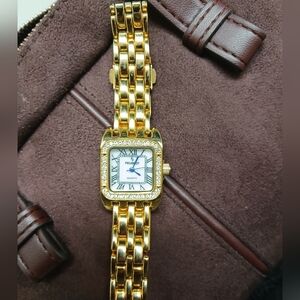 Peugeot Gold Women's Watch with Crystal Details